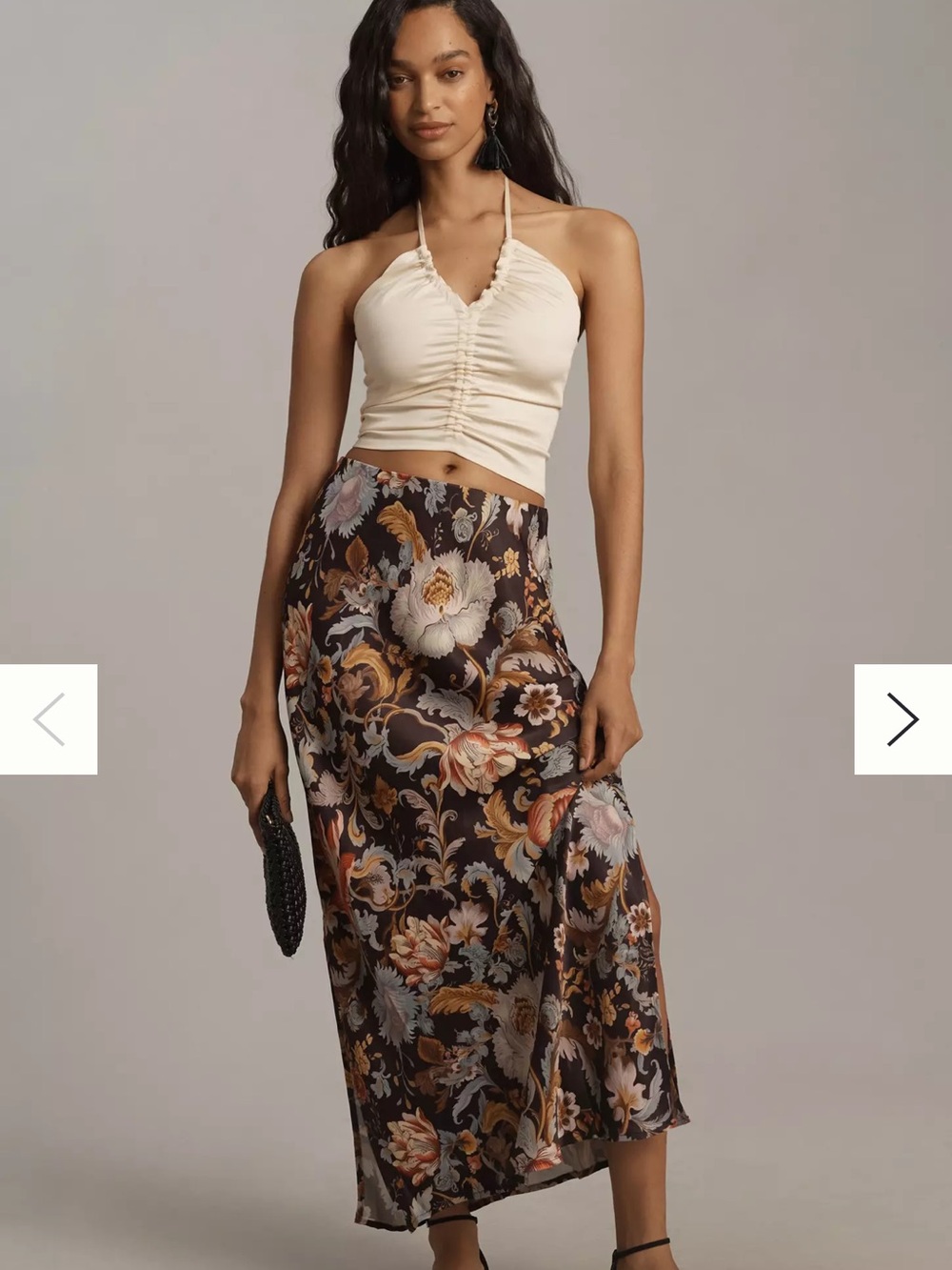 Tilda maxi slip skirt side slit edition Anthropologie